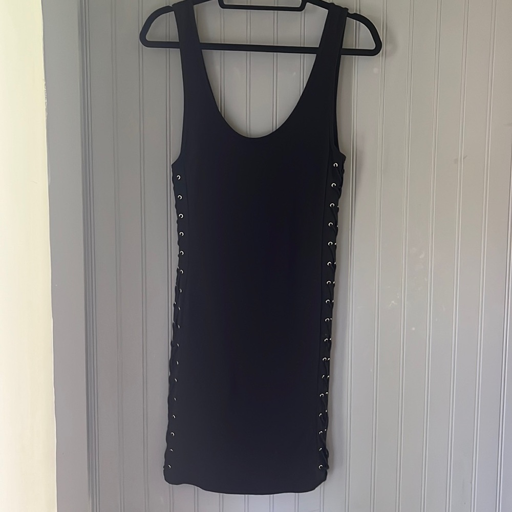 Lace up side mini dress